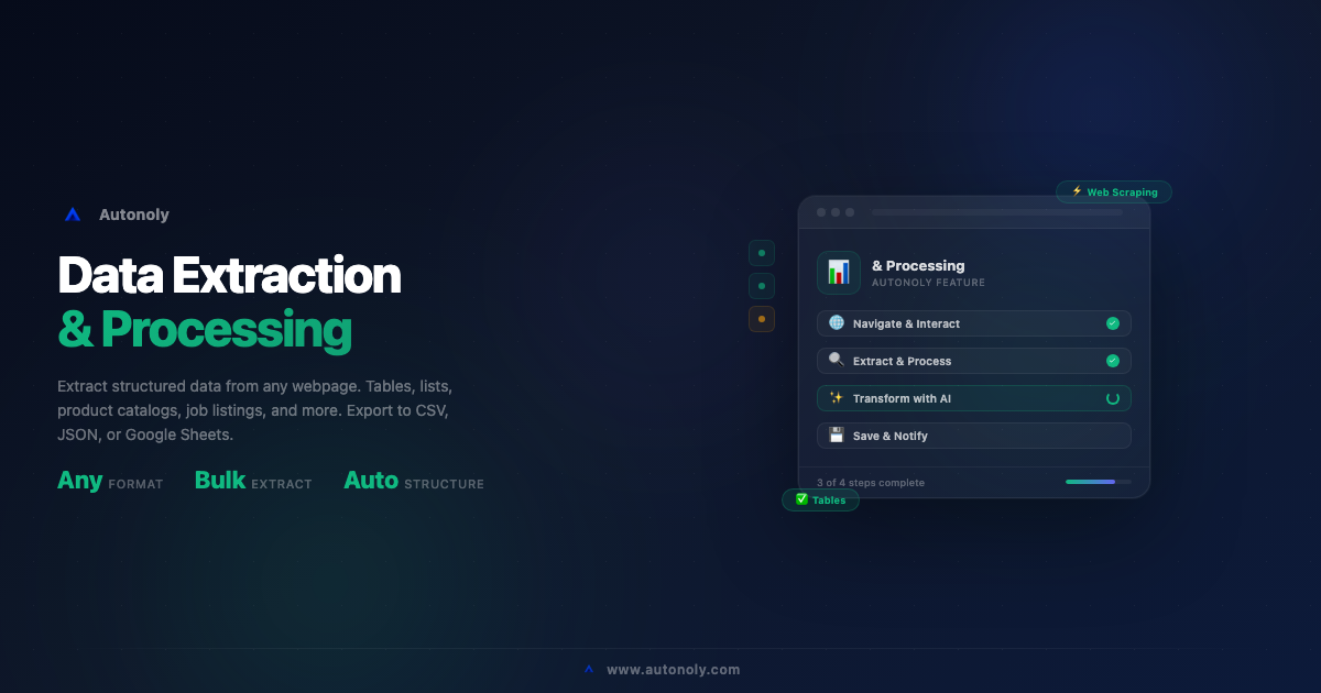 AI Data Extraction & Web Scraping | Autonoly