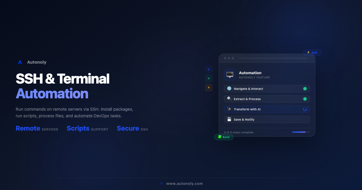 SSH & Remote Terminal Automation | Autonoly